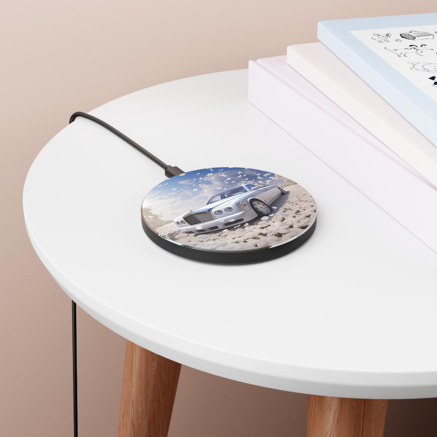 Elegant Floral Wireless Charger - Perfect for Weddings, Home Decor, Gifts, Charging Station, Tech Accessories