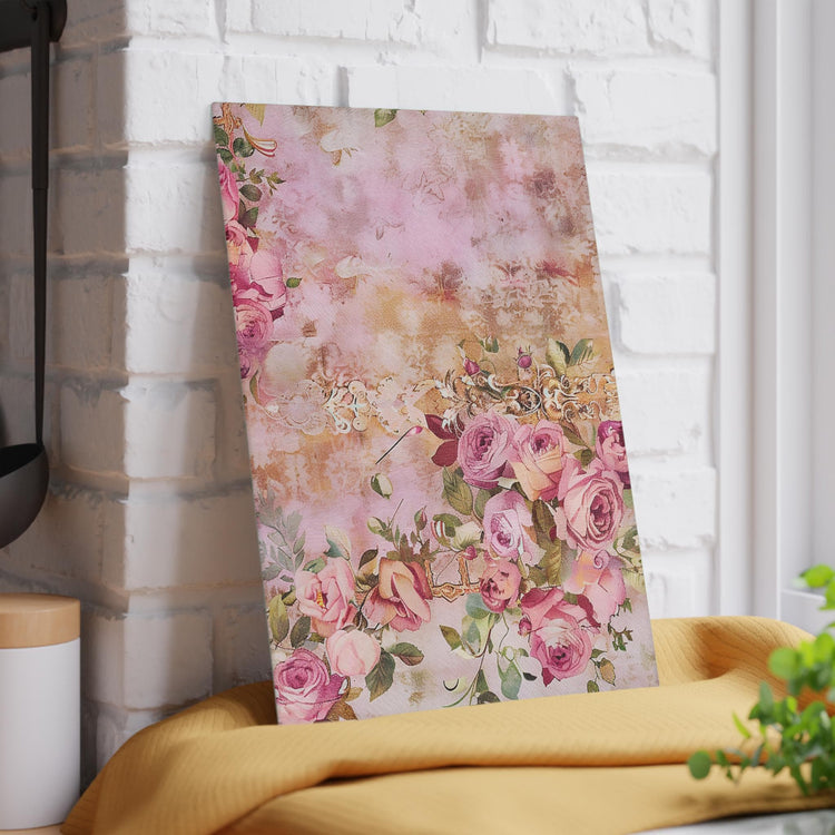 Elegant Floral Glass Cutting Board - Stylish Kitchen Décor, Gift for Home Cooks, Wedding Gift, Unique Housewarming Gift, Vintage