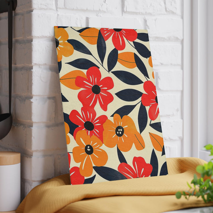 Floral Glass Cutting Board | Bright Kitchen Decor, Unique Gift for Weddings, Housewarming, Mothers Day, Foodie Kitchen