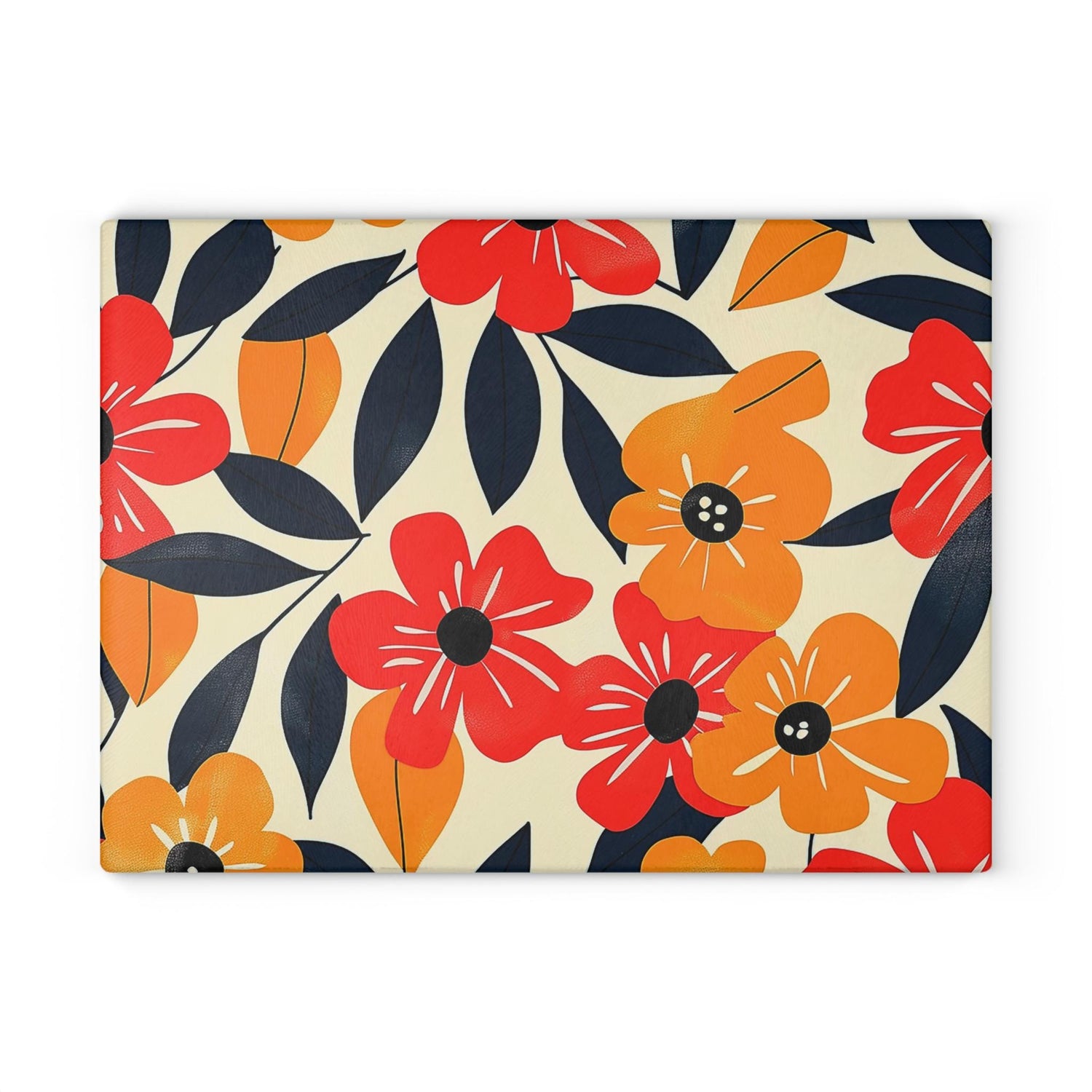 Floral Glass Cutting Board | Bright Kitchen Decor, Unique Gift for Weddings, Housewarming, Mothers Day, Foodie Kitchen