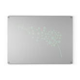 Lucky Dandelion Glass Cutting Board, Kitchen Decor, Gift for Chef, St. Patrick&