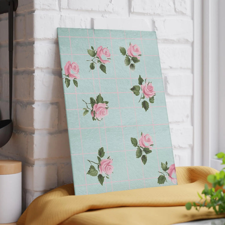 Chic Floral Glass Cutting Board | Vintage Kitchen Decor, Wedding Gift, Home Cooking Essentials, Pink Rose Design, Kitchen Accessories