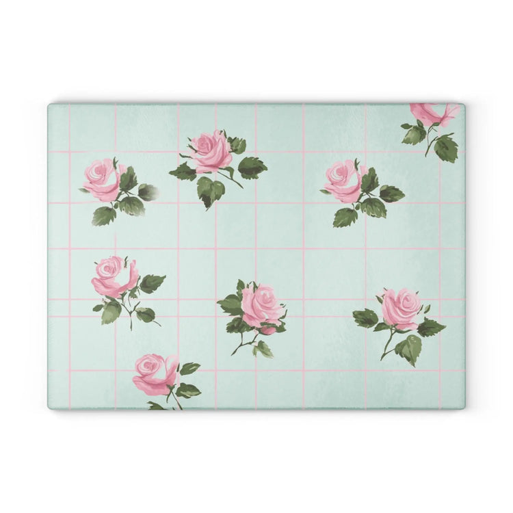 Chic Floral Glass Cutting Board | Vintage Kitchen Decor, Wedding Gift, Home Cooking Essentials, Pink Rose Design, Kitchen Accessories