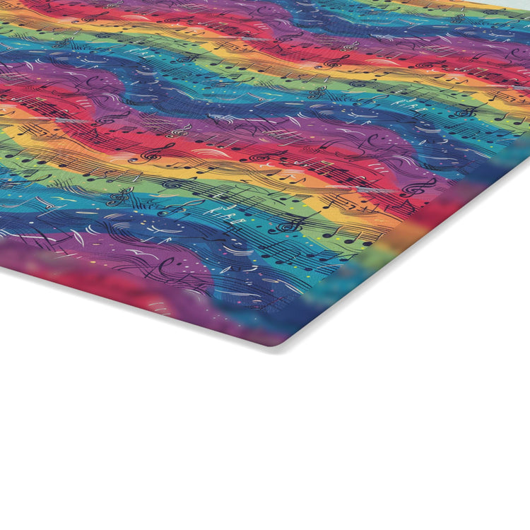 Colorful Musical Notes Glass Cutting Board - Perfect for Musicians, Gift for Music Lovers, Kitchen Decor, Housewarming Gift, Party Essential
