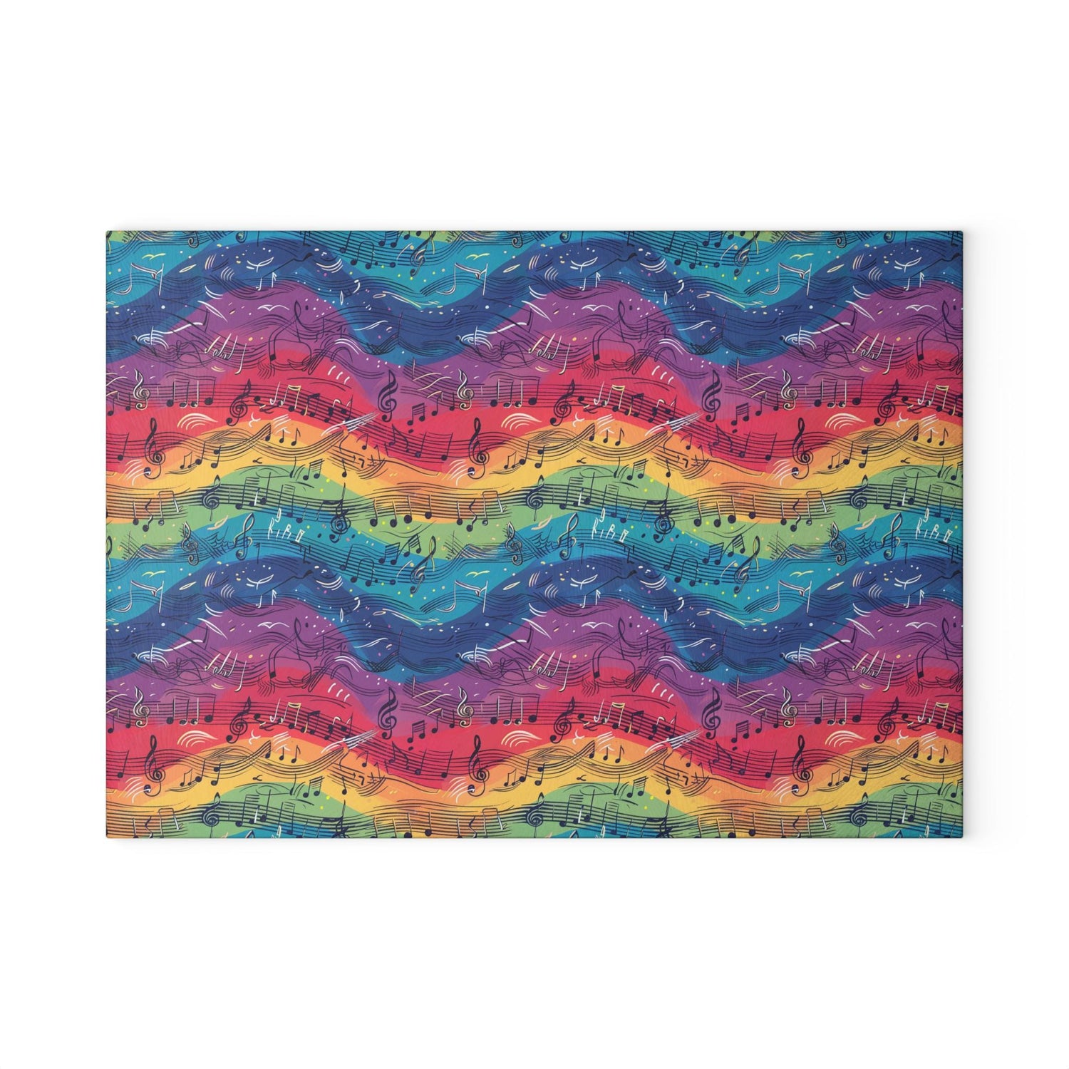 Colorful Musical Notes Glass Cutting Board - Perfect for Musicians, Gift for Music Lovers, Kitchen Decor, Housewarming Gift, Party Essential