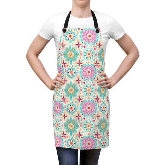 Colorful Floral Apron for Cooking and Baking, Perfect Gift for Foodie, Gardening, Housewarming, Mothers Day, Kitchen Decor