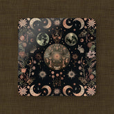 Celestial Floral Cork Coaster Set, Rustic Kitchen Decor, Earthy Home Accents, Nature Lover Gift, Astrology Coasters