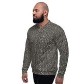 Men’s Geometric All-Over Pattern Bomber Jacket – Stylish & Trendy Streetwear Jacket for Modern Men – Fashionable Outerwear