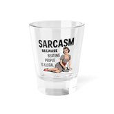 Sarcasm Shot Glass for Humor Lovers, Witty Gift for Friends, Fun Party Accessory, Gag Gift for Birthdays, Retro Style Drinkware