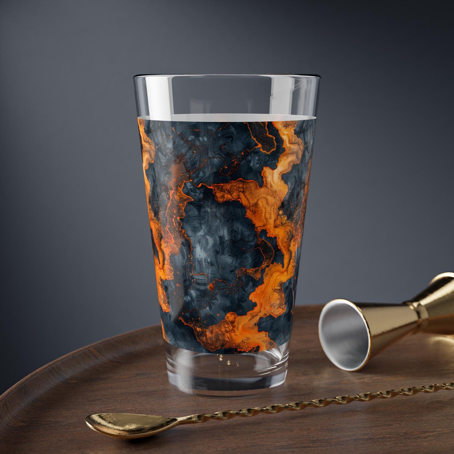 Artisan Mixing Glass, 16oz - Marbled Drinkware, Unique Cocktail Glass, Home Bar Decor, Gift for Mixologists, Modern Kitchen Accent