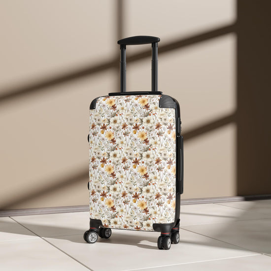 Suitcase, Florall all over print pattern fall autumn design stylish sturdy designer look and feel shell three size travel luggage