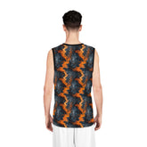 Abstract Flame Pattern Basketball Jersey, Sportswear, Team Jersey, Gifts for Athletes, Unique Sports Apparel