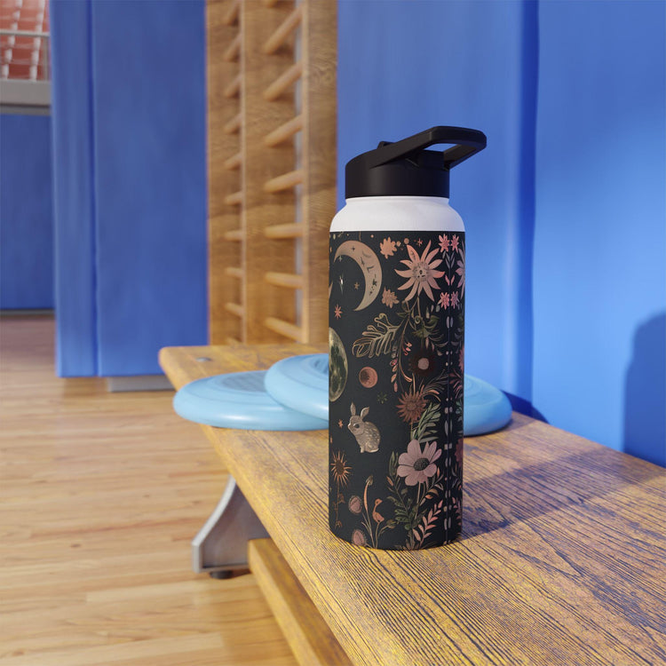 Botanical Print Stainless Steel Water Bottle, Eco-Friendly Drinkware, Floral Design, Outdoors Adventure, Travel Mug, Gift for Nature Lovers