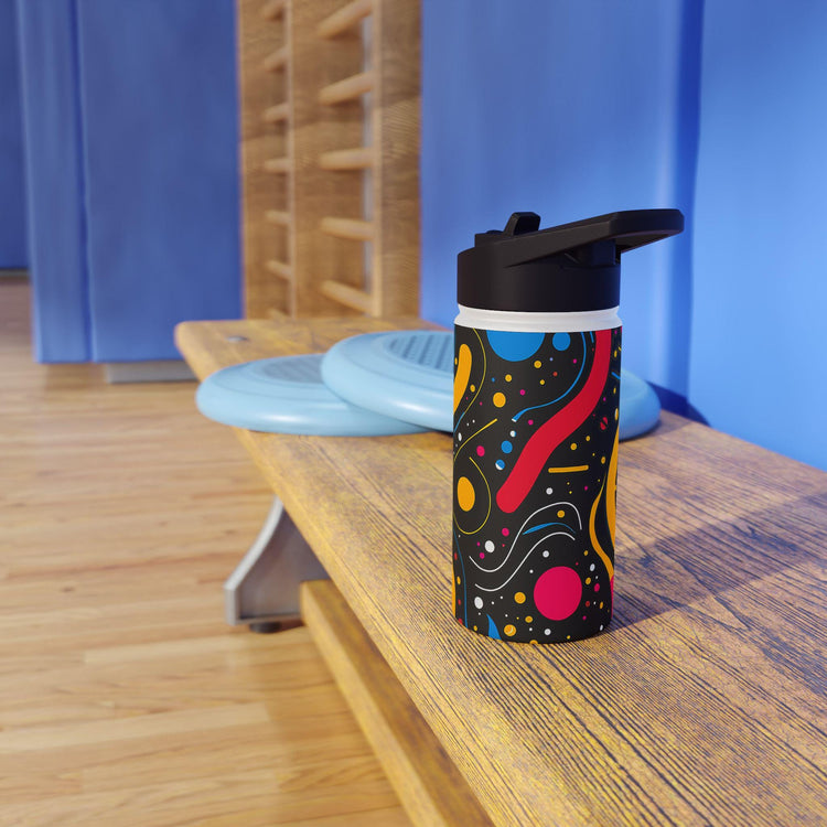 Colorful Abstract Stainless Steel Water Bottle - Outdoor Adventures, Stylish Travel Mug, Fitness Water Jug, Eco-friendly Gift, Vibrant