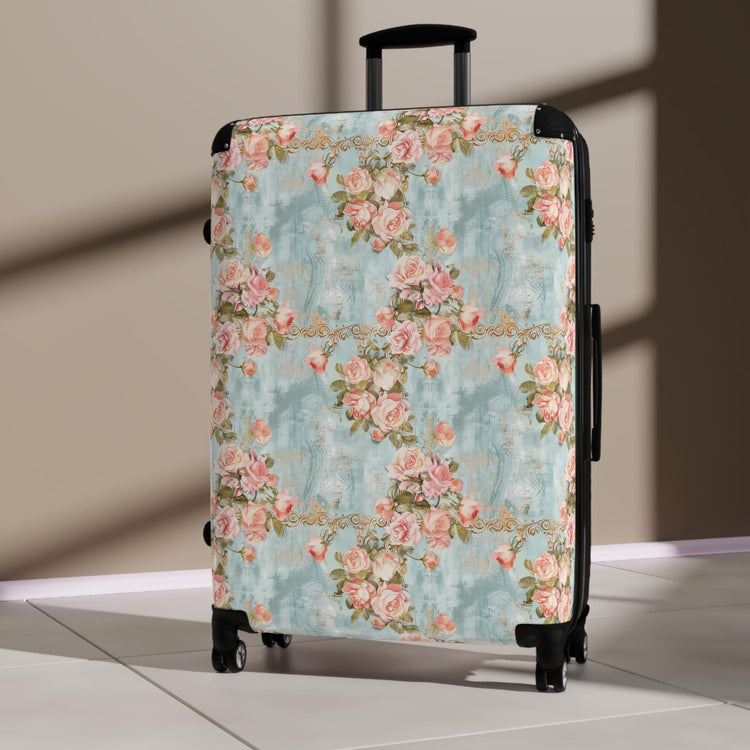 Vintage Floral Suitcase - Stylish Luggage for Travelers, Travel Essentials, Floral Print Suitcase, Carry-on Bag, Gift for Wanderlust