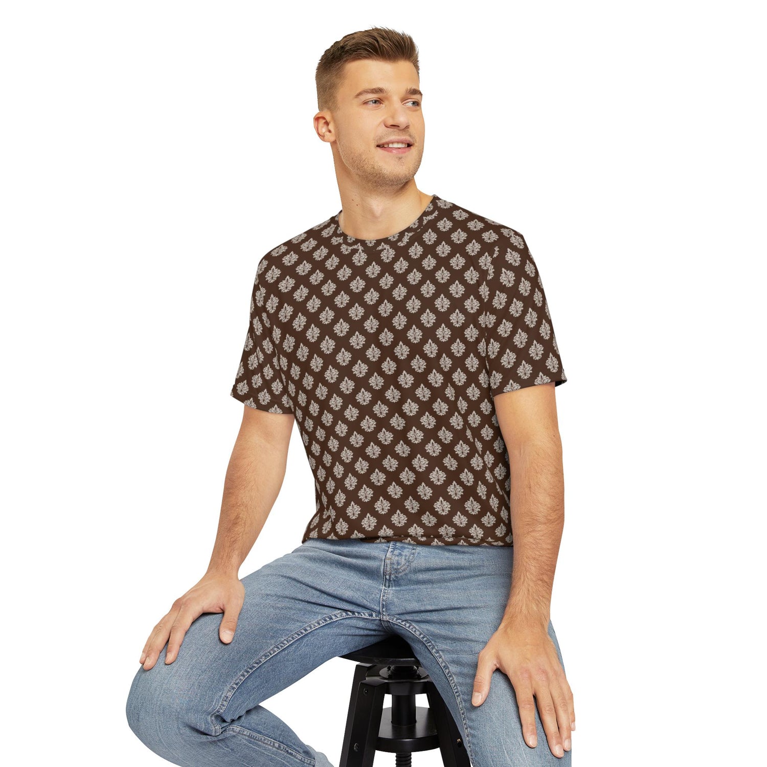 Bohemian Style Men&#39;s Polyester Tee, Casual Summer Shirt, Vintage Fashion Top, Perfect for Festivals, Travel & Everyday Wear