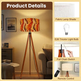 Tripod Floor Lamp (Made in USA), Multicolor Earthtone Stylish Living Room Bedroom Light
