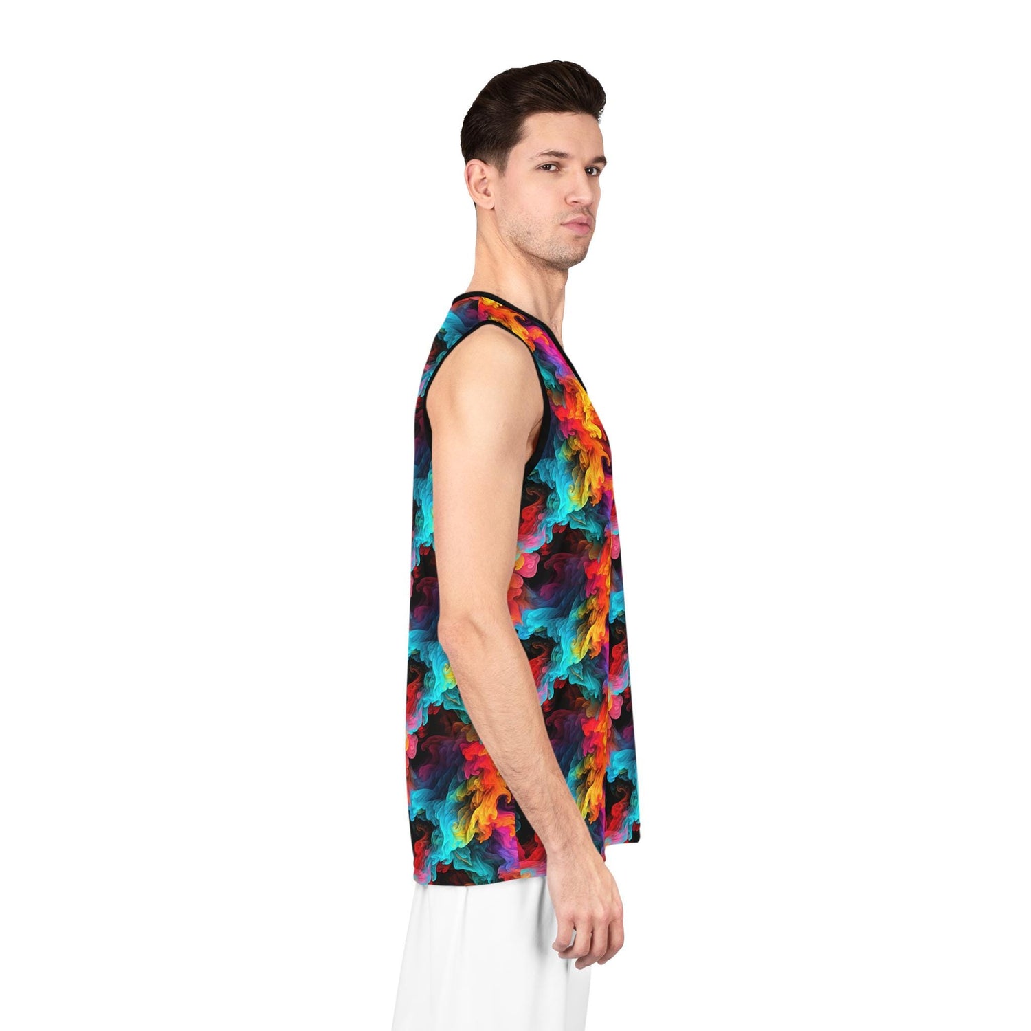Vibrant Basketball Jersey, Colorful Sports Tank Top, Unisex Athletic Wear, Summer Basketball Gear, Trendy Workout Apparel, Gift for Athletes