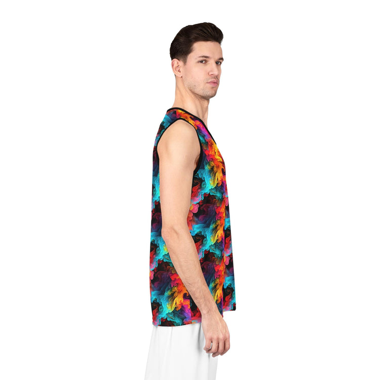 Vibrant Basketball Jersey, Colorful Sports Tank Top, Unisex Athletic Wear, Summer Basketball Gear, Trendy Workout Apparel, Gift for Athletes