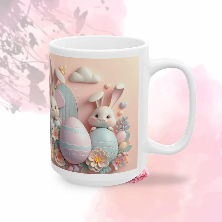 Cute Bunny Easter Ceramic Mug, Perfect for Spring Gifting, Coffee Lovers, Tea Enthusiasts, Festive Decor, 11oz, 15oz