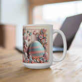 Whimsical Bunny Ceramic Mug - Perfect for Easter Coffee Lovers, Cute Gift for Kids, Spring Decor, Fun Tea Mug, Adorable 3D Floral Design