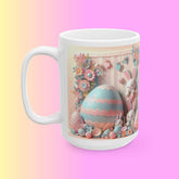 Whimsical Bunny Ceramic Mug - Perfect for Easter Coffee Lovers, Cute Gift for Kids, Spring Decor, Fun Tea Mug, Adorable 3D Floral Design