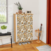 Floral Shoe Cabinet (Made in USA), Designer Home Office Shoe Organizer, Great Gift