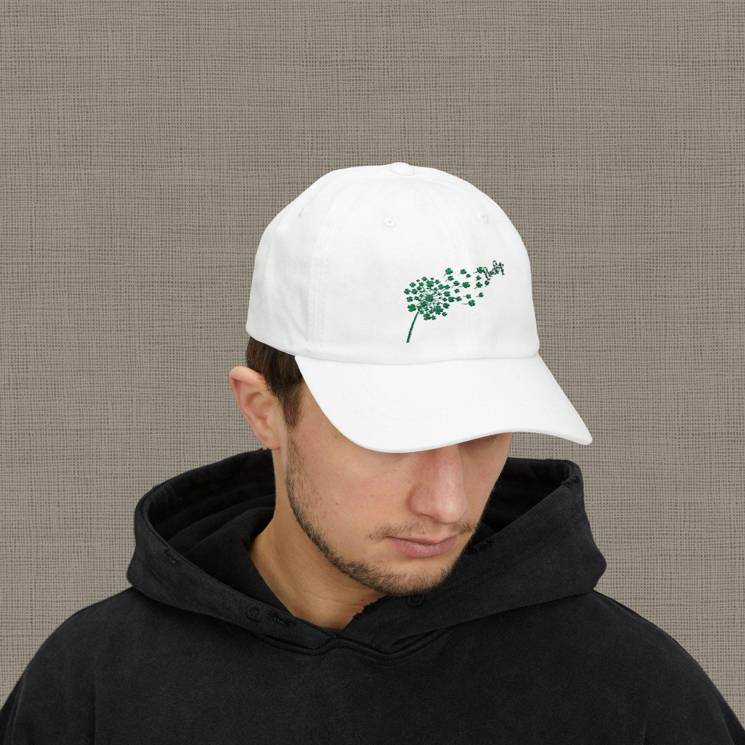 Lucky Dandelion Classic Dad Cap, Casual Hat for Outdoors, Perfect Gift for Dads, Trendy Everyday Wear, Refreshing Summer Accessory