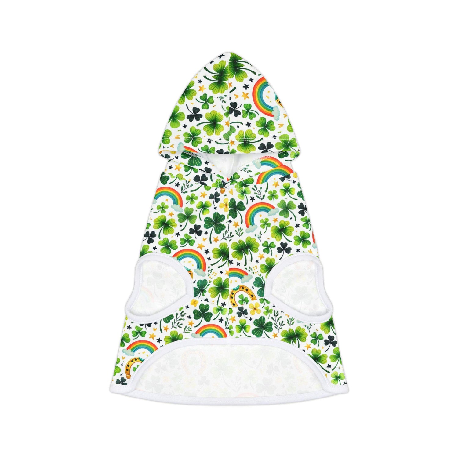 Rainbow Shamrock Pet Hoodie for Dogs, Lucky Dog Apparel, St. Patrick&