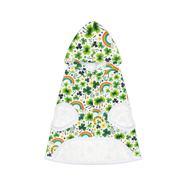 Rainbow Shamrock Pet Hoodie for Dogs, Lucky Dog Apparel, St. Patrick&