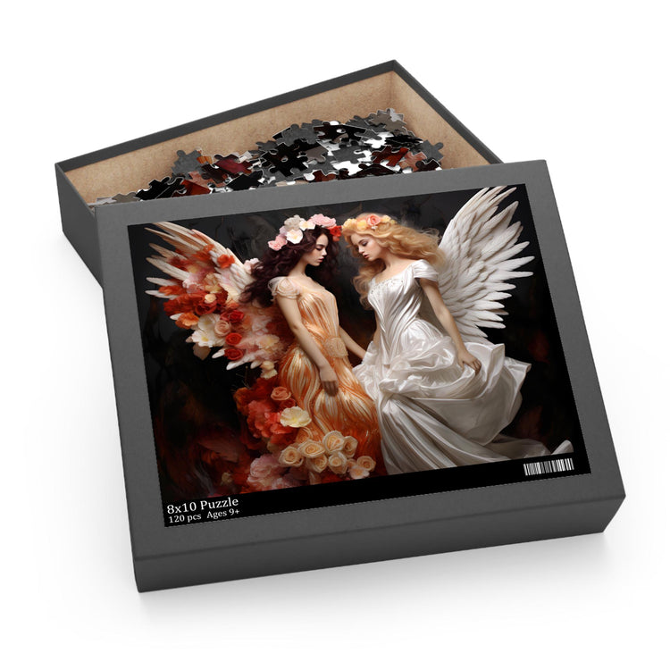 Angelic Sisters Puzzle 120/252/500-Piece Art Jigsaw, Beautiful Decor for Relaxation, Gift for Art Lovers, Meditation Activity