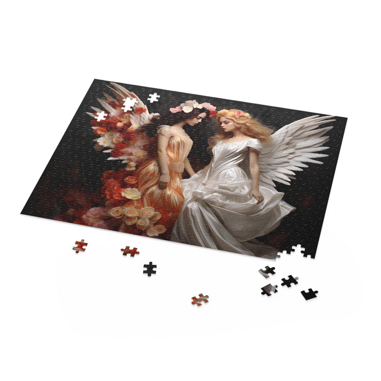 Angelic Sisters Puzzle 120/252/500-Piece Art Jigsaw, Beautiful Decor for Relaxation, Gift for Art Lovers, Meditation Activity