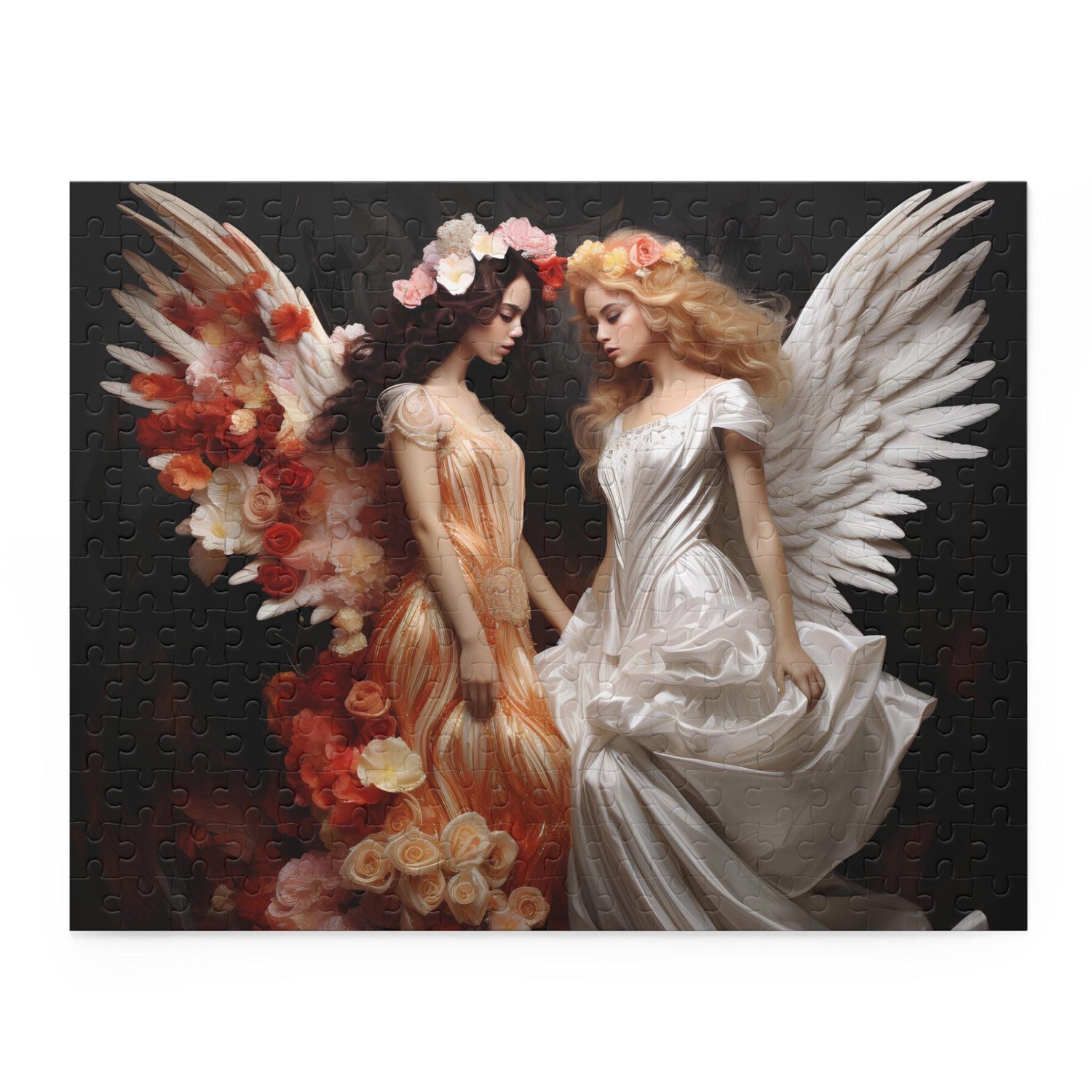 Angelic Sisters Puzzle 120/252/500-Piece Art Jigsaw, Beautiful Decor for Relaxation, Gift for Art Lovers, Meditation Activity
