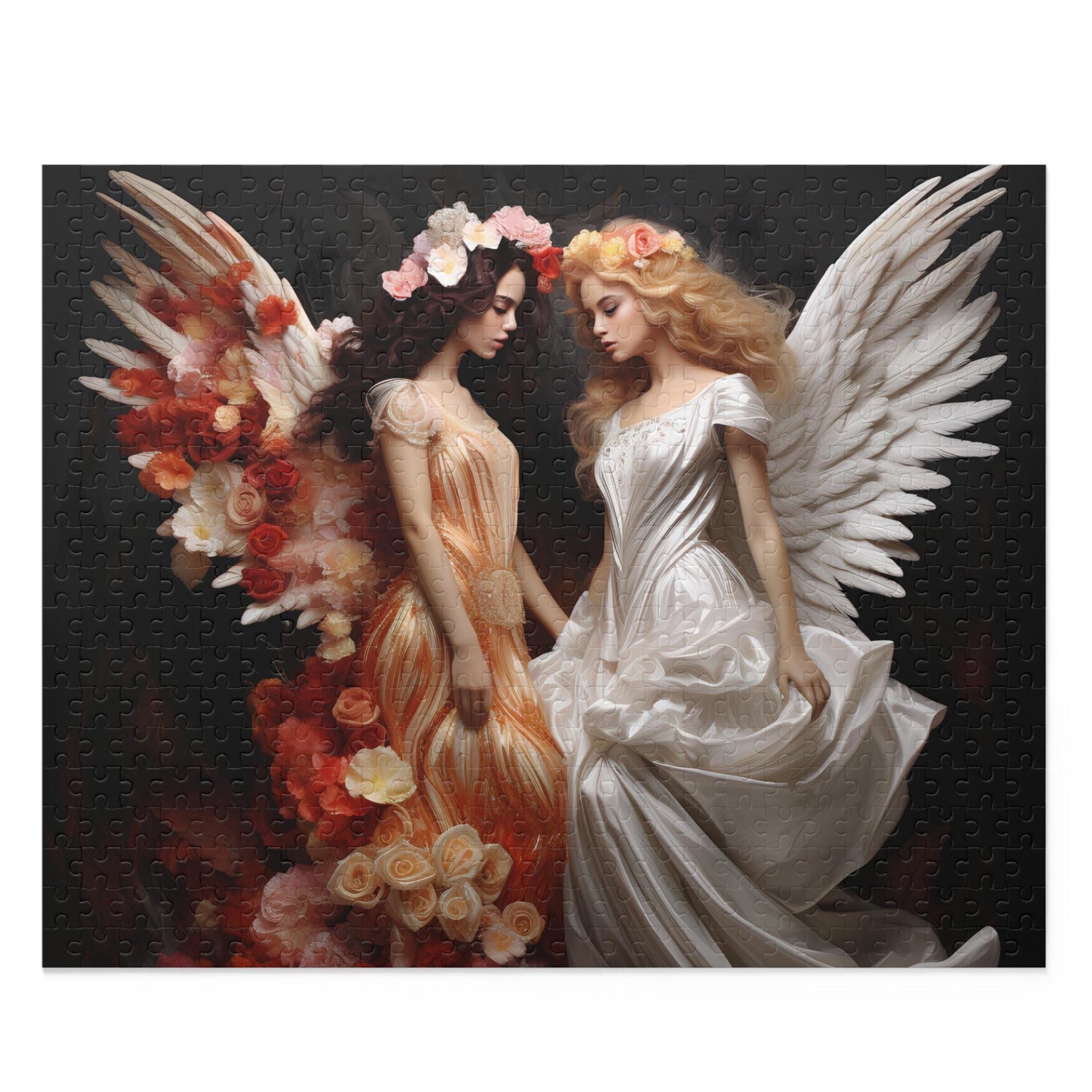 Angelic Sisters Puzzle 120/252/500-Piece Art Jigsaw, Beautiful Decor for Relaxation, Gift for Art Lovers, Meditation Activity