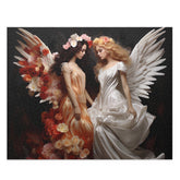 Angelic Sisters Puzzle 120/252/500-Piece Art Jigsaw, Beautiful Decor for Relaxation, Gift for Art Lovers, Meditation Activity