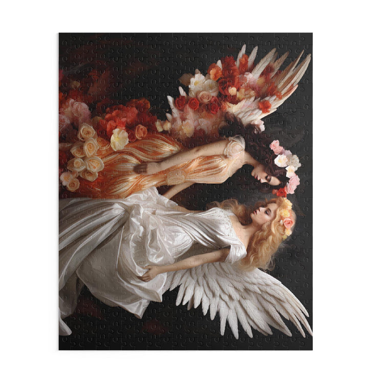 Angelic Sisters Puzzle 120/252/500-Piece Art Jigsaw, Beautiful Decor for Relaxation, Gift for Art Lovers, Meditation Activity