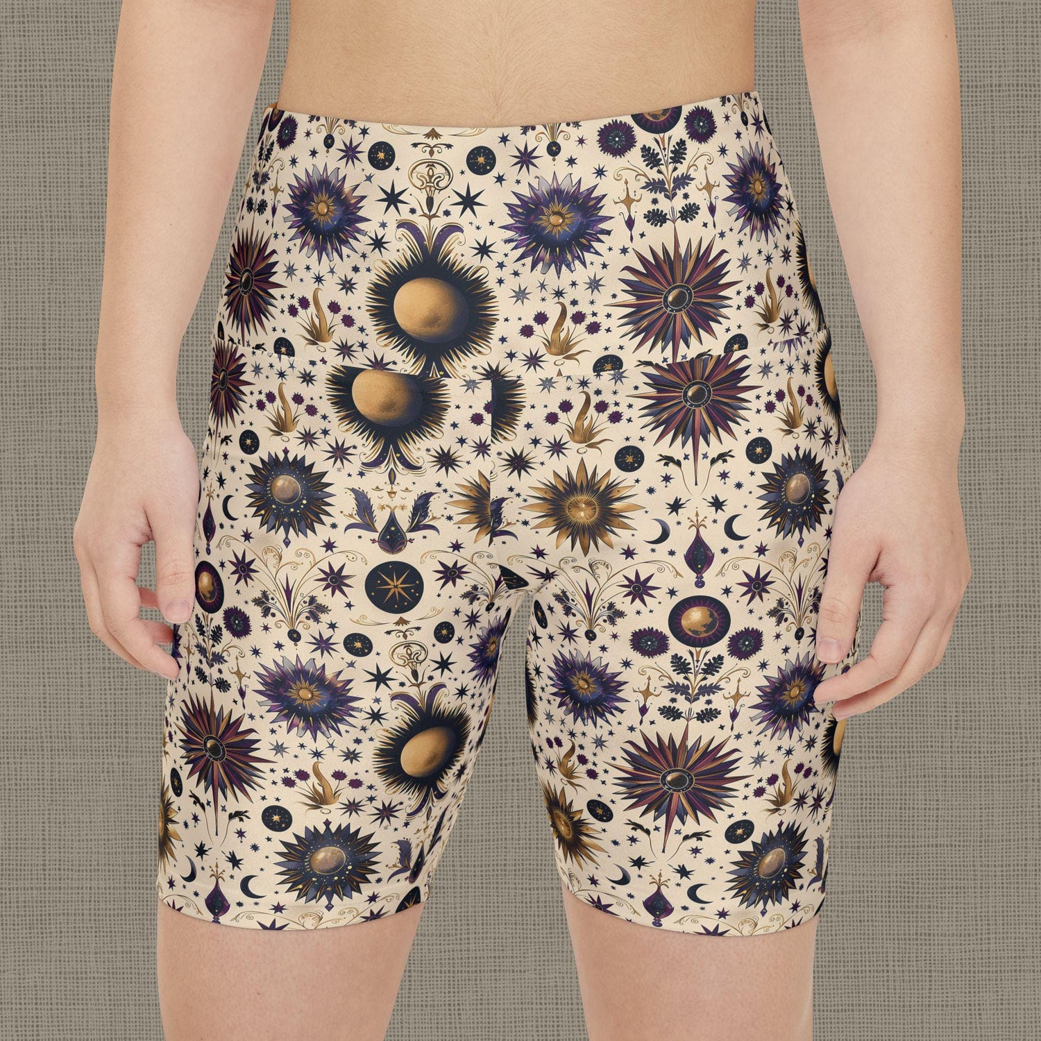 Bohemian Floral Workout Shorts, Comfortable Fitness Shorts, Yoga Bottoms, Activewear for Women, Summer Exercise Gear