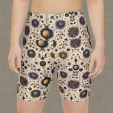 Bohemian Floral Workout Shorts, Comfortable Fitness Shorts, Yoga Bottoms, Activewear for Women, Summer Exercise Gear