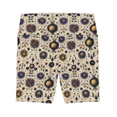 Bohemian Floral Workout Shorts, Comfortable Fitness Shorts, Yoga Bottoms, Activewear for Women, Summer Exercise Gear