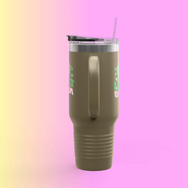 Lucky Charm Insulated Travel Mug, 40oz, Perfect for Coffee Lovers, Eco-Friendly Drinkware, Great Gift for Travelers, Fun Kitchen Accessory,