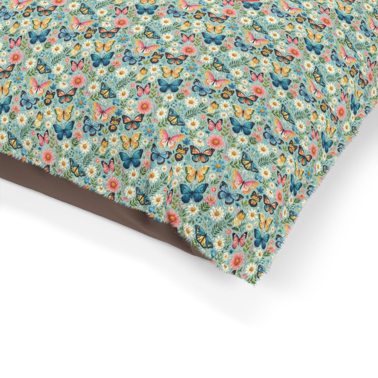 Floral Pet Bed for Dogs & Cats, Personalized Dog Bed with Butterflies, Cozy Pet Cushion, Unique Pet Gift, Home Decor for Pet Lovers