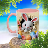 Cute Easter Bunny Coffee Mug, Spring Decor Mug, Funny Gift for Kids, Tea Cup, Easter Celebration, Unique Kitchenware
