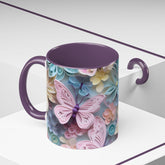 Floral Butterfly Accent Coffee Mug - Perfect Gift for Nature Lovers, Spring Holidays, Flower Enthusiasts, Home Decor, Coffee Lovers