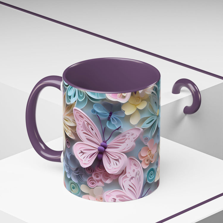 Floral Butterfly Accent Coffee Mug - Perfect Gift for Nature Lovers, Spring Holidays, Flower Enthusiasts, Home Decor, Coffee Lovers