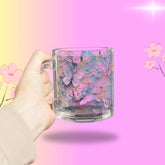 Butterfly Bloom Floral Glass Mug | 10oz Floral Drinkware, Home Decor, Gift for Her, Springtime Sip, Garden Party Essentials