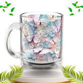 Butterfly Bloom Floral Glass Mug | 10oz Floral Drinkware, Home Decor, Gift for Her, Springtime Sip, Garden Party Essentials