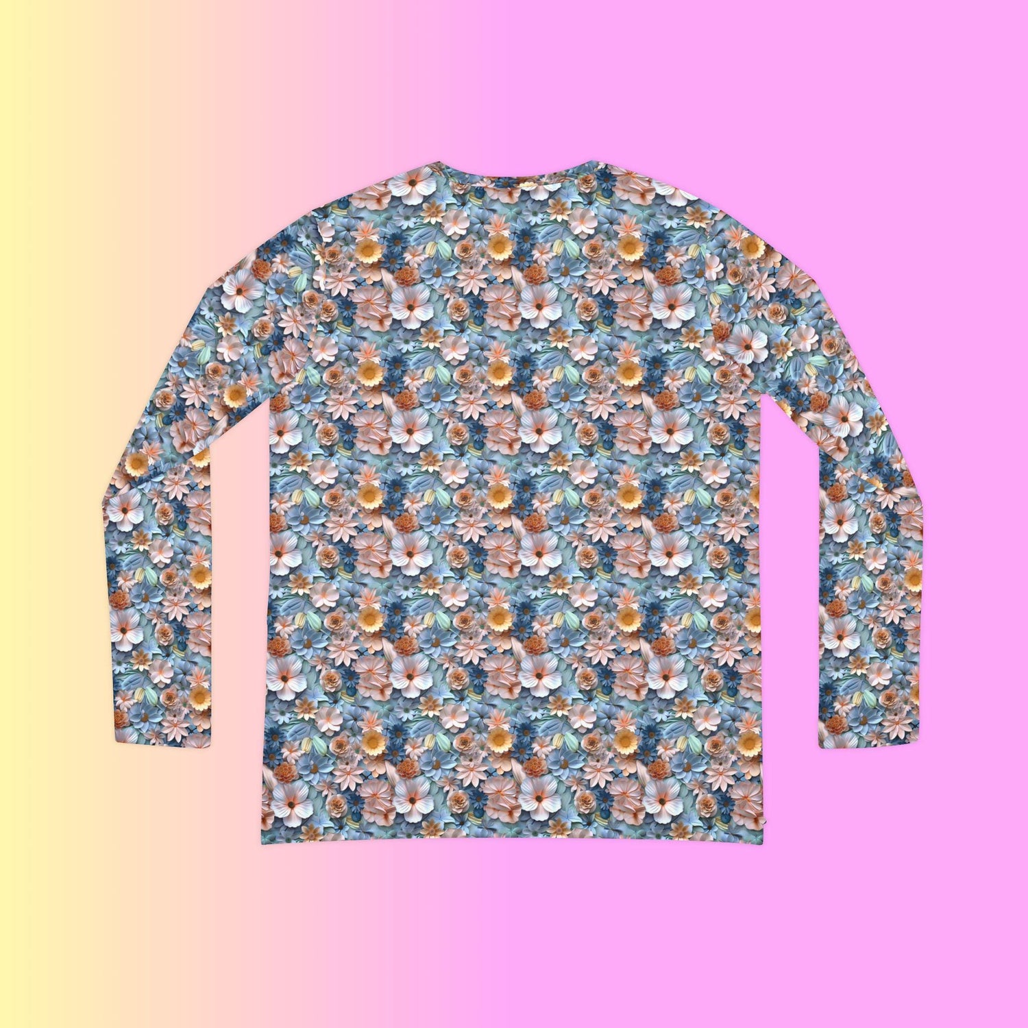 Floral Long Sleeve V-Neck Shirt - Boho Top, Nature-Inspired Apparel, Spring Fashion, Everyday Casual Wear, Gift for Her, Floral Print