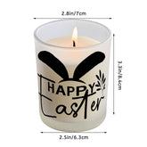 Easter Frosted Jar Scented Candle with Lid (6oz), Simple Minimilist Bunny Spring Design Aromatherapy Candle