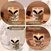 Easter Frosted Jar Scented Candle with Lid (6oz), Simple Minimilist Bunny Spring Design Aromatherapy Candle