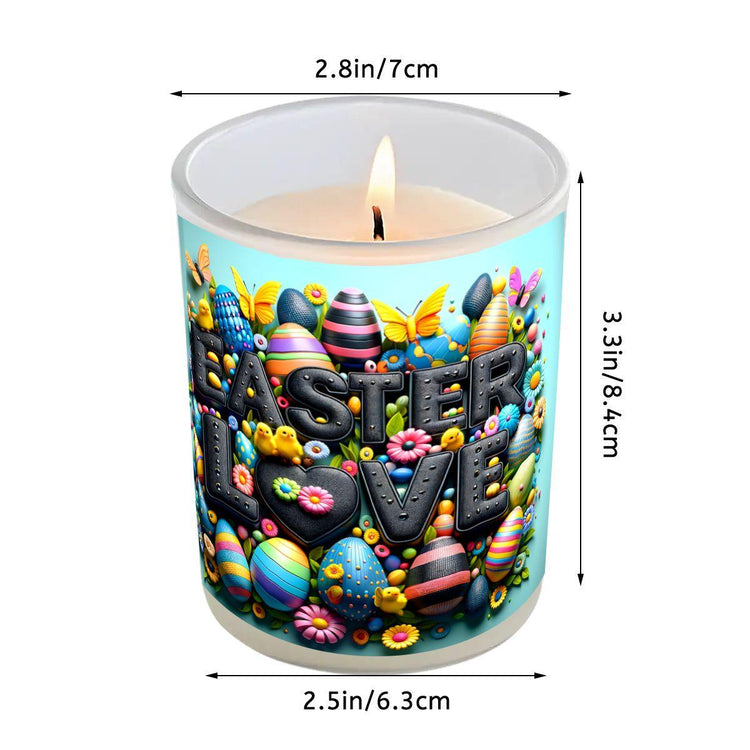 Easter Frosted Jar Scented Candle with Lid (6oz), 3D Design Spring Accent Aromatherapy Candle